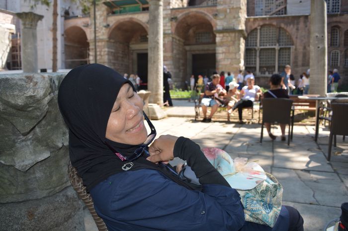 Jerking open the door